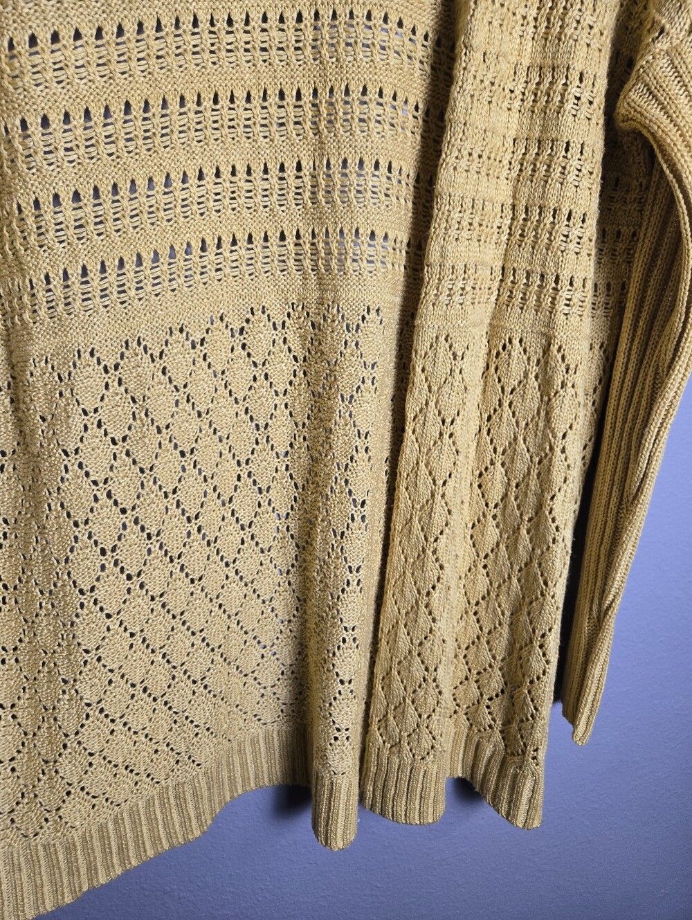 SUMMER SALE! $6 Marled Knit Open Yellow Long Cardigan Size Medium - Picture 5 of 16